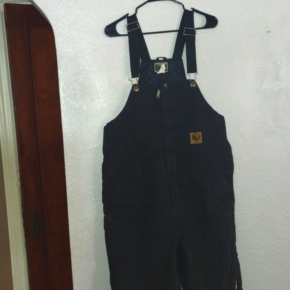 Vintage Berne Canvas Bib Coveralls Quilted Insulated Workwear L